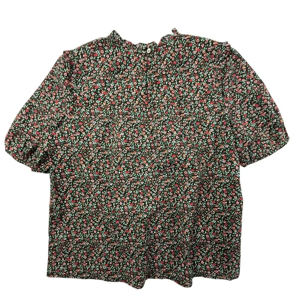 Madewell Floral Puff Sleeve Ruffled Top Women Small Cottagecore Blouse Ditsy